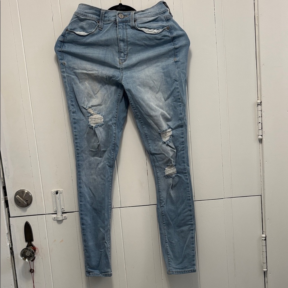 Mudd Juniors Light Blue Distressed Skinny Jeans
